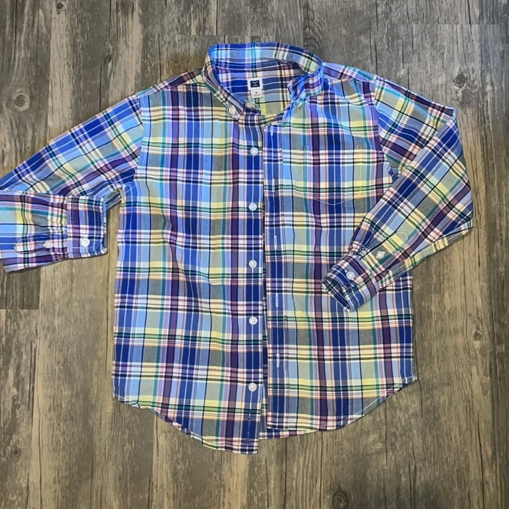 Janie and Jack PLAID MADRAS SHIRT size 6